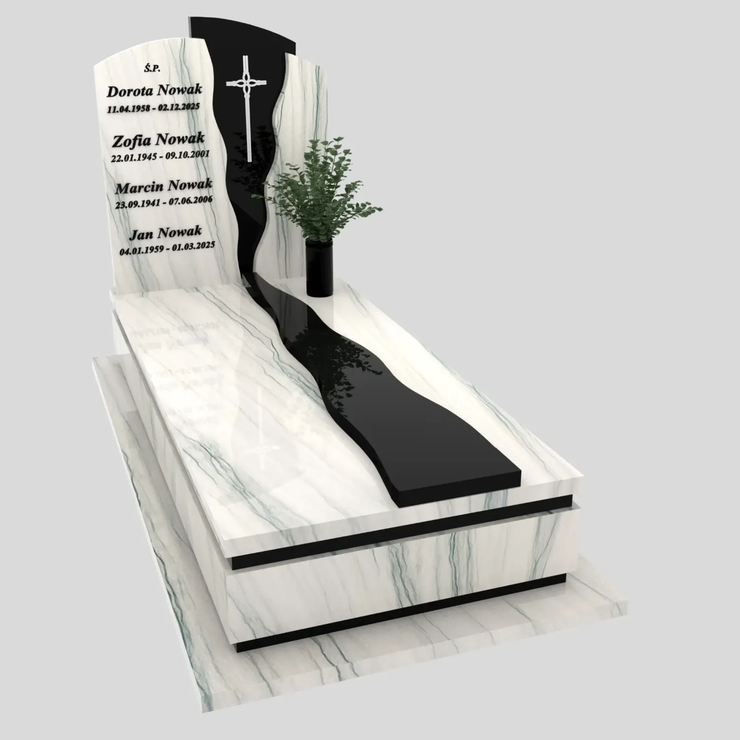 Einzelgrabstein mit Kreuz K 200 Foto 77