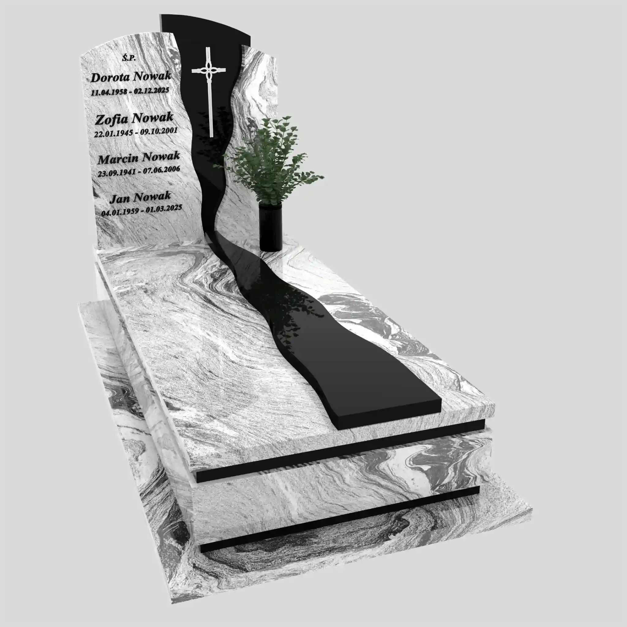 Einzelgrabstein mit Kreuz K 200 Foto 76